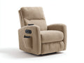 Sillones reclinables - Tejido de pana 89 x 96 x 108 cm - Beige tostado y negro - Para salón y dormitorio - Reclinación eléctrica con mando y bolsillo lateral