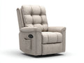 Sillones reclinables - Tejido de pana 88 x 95 x 108 cm - Beige claro - Para salón y dormitorio - Reclinación eléctrica con reposapiés y bolsillo lateral