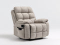 Sillones reclinables de 1 plaza en tela 105x95x100 cm - beige grisáceo y negro - diseño acolchado con palanca lateral