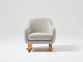 Mecedora tapizada de tejido bouclé y madera 76 x 88 x 84 cm - beige y natural - asiento acolchado para salón y dormitorio - diseño moderno nórdico