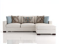 Sofás de esquina - tapizado en tela 250 x 160 x 88 cm - crema - para salón - diseño contemporáneo con módulo de descanso