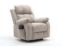 Sillones reclinables - Tejido de pana 90 x 96 x 107 cm - Beige grisáceo y negro - Para salón y dormitorio - Reclinación eléctrica con mando y bolsillo lateral