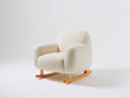 Mecedoras - Tejido bouclé y patines de madera 85 x 92 x 82 cm - Blanco crema y marrón natural - Para salón y dormitorio - Diseño moderno con asiento acolchado