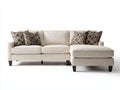 Sofá de esquina de 3 plazas tapizado en tejido 265 x 165 x 86 cm - beige claro - asiento acolchado con chaise longue para salón - diseño moderno