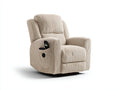 Sillón reclinable eléctrico de pana 88 x 96 x 107 cm - beige - respaldo acolchado con mando y bolsillo lateral para salón - diseño clásico