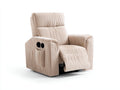 Sillones reclinables eléctricos de 1 plaza en tejido de pana 92x96x108 cm - beige - reposapiés extensible y controles laterales