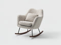 Mecedoras tapizadas en tejido bouclé 78x90x98 cm - crema y marrón oscuro - asiento envolvente con cojín lumbar