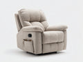 Sillones reclinables - Tela texturizada 92 x 96 x 105 cm - Beige claro - Para salón y dormitorio - Reclinación manual con reposapiés y bolsillo lateral