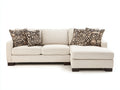 Sofás de esquina - tapizado en tela 245 x 160 x 90 cm - beige claro - para salón - diseño moderno con módulo de descanso